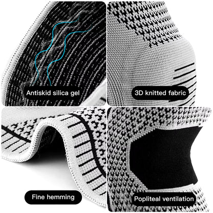 1/2 PC Knee Pads Strap Patella Medial Support Meniscus Silicone Compression Protection Sport Knee Braces Basketball Running Prot